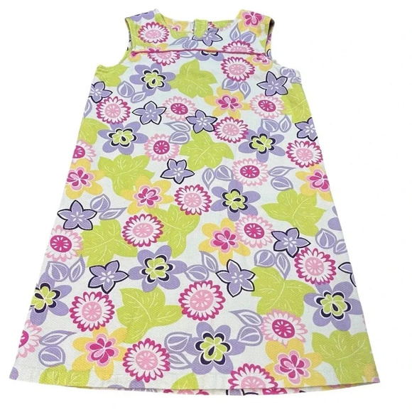Hanna Andersson Mod Floral Sleeveless Dress – Size 130 (8 Girl) | Made in USA - Picture 1 of 7